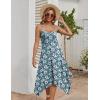 Zeagoo Women Summer Midi Dresses 2026 Hawaiian Bohemian Beach Cover Up Sundress Spaghetti Strap Casual Dress with Pockets(Floral Blue)