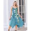 Zeagoo Women Summer Midi Dresses 2026 Hawaiian Bohemian Beach Cover Up Sundress Spaghetti Strap Casual Dress with Pockets(Floral Light Blue)