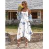 Zeagoo Women Summer Midi Dresses 2026 Hawaiian Bohemian Beach Cover Up Sundress Spaghetti Strap Casual Dress with Pockets(Floral Printed)
