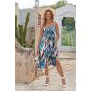 Zeagoo Women Summer Midi Dresses 2026 Hawaiian Bohemian Beach Cover Up Sundress Spaghetti Strap Casual Dress with Pockets(Green Leaf)