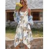 Zeagoo Women Summer Midi Dresses 2026 Hawaiian Bohemian Beach Cover Up Sundress Spaghetti Strap Casual Dress with Pockets(Leaf)