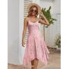 Zeagoo Women Summer Midi Dresses 2026 Hawaiian Bohemian Beach Cover Up Sundress Spaghetti Strap Casual Dress with Pockets(Printed Pink)
