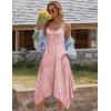 Zeagoo Women Summer Midi Dresses 2026 Hawaiian Bohemian Beach Cover Up Sundress Spaghetti Strap Casual Dress with Pockets(Printed Pink)