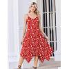 Zeagoo Women Summer Midi Dresses 2026 Hawaiian Bohemian Beach Cover Up Sundress Spaghetti Strap Casual Dress with Pockets(Red White Flowers)