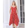 Zeagoo Women Summer Midi Dresses 2026 Hawaiian Bohemian Beach Cover Up Sundress Spaghetti Strap Casual Dress with Pockets(Red White Flowers)
