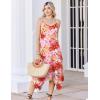Zeagoo Women Summer Midi Dresses 2026 Hawaiian Bohemian Beach Cover Up Sundress Spaghetti Strap Casual Dress with Pockets(Red Yellow)