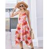 Zeagoo Women Summer Midi Dresses 2026 Hawaiian Bohemian Beach Cover Up Sundress Spaghetti Strap Casual Dress with Pockets(Red Yellow)