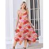 Zeagoo Women Summer Midi Dresses 2026 Hawaiian Bohemian Beach Cover Up Sundress Spaghetti Strap Casual Dress with Pockets(Red Yellow)