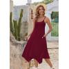 Zeagoo Women Summer Midi Dresses 2026 Hawaiian Bohemian Beach Cover Up Sundress Spaghetti Strap Casual Dress with Pockets(Wine Red)