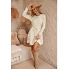 Zeagoo Women’s 2024 Casual Dress Crewneck Tie Waist Fall Ribbed Dress with Belt Long Sleeve A Line Flowy Sweater Dress(Apricot)