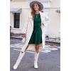Zeagoo Women’s 2024 Casual Dress Crewneck Tie Waist Fall Ribbed Dress with Belt Long Sleeve A Line Flowy Sweater Dress(Green)