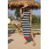 Zeagoo Womens Bodycon Midi Dresses Summer Casual Sleeveless Dress Women Knit Side Slit Striped 2025 Long Tank Dress(Black-white)
