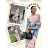 Zeagoo Womens Bodycon Midi Dresses Summer Casual Sleeveless Dress Women Knit Side Slit Striped 2025 Long Tank Dress(Pink-white)