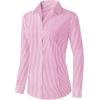 Zeagoo Womens Button Down Shirts Long Sleeve V Neck Tops Wrinkle Free Collared Work Office Solid Blouses Corset Tops(Pink Stripe)