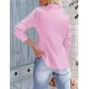 Zeagoo Womens Button Down Shirts Long Sleeve V Neck Tops Wrinkle Free Collared Work Office Solid Blouses Corset Tops(Pink Stripe)