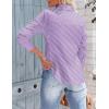Zeagoo Womens Button Down Shirts Long Sleeve V Neck Tops Wrinkle Free Collared Work Office Solid Blouses Corset Tops(Purple Stripe)