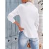 Zeagoo Womens Button Down Shirts Long Sleeve V Neck Tops Wrinkle Free Collared Work Office Solid Blouses Corset Tops(White)