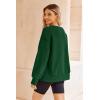 Zeagoo Women’s Casual Sweatshirts Crewneck Long Sleeve Fuzzy Fleece Jackets Side Slit Midweight Pullover Fall Fashion 2025(01-green)