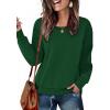 Zeagoo Women’s Casual Sweatshirts Crewneck Long Sleeve Fuzzy Fleece Jackets Side Slit Midweight Pullover Fall Fashion 2025(01-green)