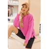 Zeagoo Women’s Casual Sweatshirts Crewneck Long Sleeve Fuzzy Fleece Jackets Side Slit Midweight Pullover Fall Fashion 2025(01-hot Pink)