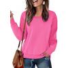 Zeagoo Women’s Casual Sweatshirts Crewneck Long Sleeve Fuzzy Fleece Jackets Side Slit Midweight Pullover Fall Fashion 2025(01-hot Pink)