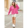 Zeagoo Women’s Casual Sweatshirts Crewneck Long Sleeve Fuzzy Fleece Jackets Side Slit Midweight Pullover Fall Fashion 2025(01-hot Pink)
