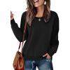 Zeagoo Women’s Casual Sweatshirts Crewneck Long Sleeve Fuzzy Fleece Jackets Side Slit Midweight Pullover Fall Fashion 2025(Black)