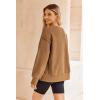 Zeagoo Women’s Casual Sweatshirts Crewneck Long Sleeve Fuzzy Fleece Jackets Side Slit Midweight Pullover Fall Fashion 2025(Brown)