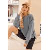 Zeagoo Women’s Casual Sweatshirts Crewneck Long Sleeve Fuzzy Fleece Jackets Side Slit Midweight Pullover Fall Fashion 2025(Grey)