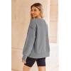 Zeagoo Women’s Casual Sweatshirts Crewneck Long Sleeve Fuzzy Fleece Jackets Side Slit Midweight Pullover Fall Fashion 2025(Grey)