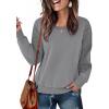 Zeagoo Women’s Casual Sweatshirts Crewneck Long Sleeve Fuzzy Fleece Jackets Side Slit Midweight Pullover Fall Fashion 2025(Grey)