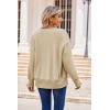 Zeagoo Women’s Casual Sweatshirts Crewneck Long Sleeve Fuzzy Fleece Jackets Side Slit Midweight Pullover Fall Fashion 2025(Light Khaki 01)