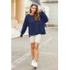 Zeagoo Women’s Casual Sweatshirts Crewneck Long Sleeve Fuzzy Fleece Jackets Side Slit Midweight Pullover Fall Fashion 2025(Navy Blue 02)