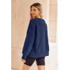 Zeagoo Women’s Casual Sweatshirts Crewneck Long Sleeve Fuzzy Fleece Jackets Side Slit Midweight Pullover Fall Fashion 2025(Navy Blue 02)