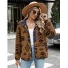 Zeagoo Women’s Cozy Fleece Jacket Western Aztec Print Snap Button Down Coat with Pockets Casual Warm Outwear 2026(Brown)