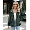 Zeagoo Women’s Cozy Fleece Jacket Western Aztec Print Snap Button Down Coat with Pockets Casual Warm Outwear 2026(Dark Green)