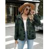 Zeagoo Women’s Cozy Fleece Jacket Western Aztec Print Snap Button Down Coat with Pockets Casual Warm Outwear 2026(Dark Green)