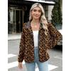 Zeagoo Women’s Cozy Fleece Jacket Western Aztec Print Snap Button Down Coat with Pockets Casual Warm Outwear 2026(Leopard Print)