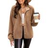 Zeagoo Women’s Cozy Fleece Jacket Western Aztec Print Snap Button Down Coat with Pockets Casual Warm Outwear 2026(Light Brown)