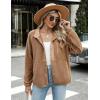 Zeagoo Women’s Cozy Fleece Jacket Western Aztec Print Snap Button Down Coat with Pockets Casual Warm Outwear 2026(Light Brown)
