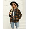 Zeagoo Women’s Cozy Fleece Jacket Western Aztec Print Snap Button Down Coat with Pockets Casual Warm Outwear 2026(Navy Plaid)