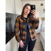 Zeagoo Women’s Cozy Fleece Jacket Western Aztec Print Snap Button Down Coat with Pockets Casual Warm Outwear 2026(Navy Plaid)