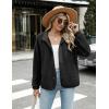Zeagoo Women’s Cozy Fleece Jacket Western Aztec Print Snap Button Down Coat with Pockets Casual Warm Outwear 2026(Solid Black)
