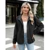 Zeagoo Women’s Cozy Fleece Jacket Western Aztec Print Snap Button Down Coat with Pockets Casual Warm Outwear 2026(Solid Black)