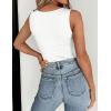 Zeagoo Womens Double Lined Crew Neck Tank Tops Cute Summer Sleeveless Workout Tops Basic Going Out Clothes 2026(1-white)