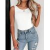 Zeagoo Womens Double Lined Crew Neck Tank Tops Cute Summer Sleeveless Workout Tops Basic Going Out Clothes 2026(1-white)