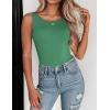 Zeagoo Womens Double Lined Crew Neck Tank Tops Cute Summer Sleeveless Workout Tops Basic Going Out Clothes 2026(Green)