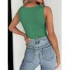 Zeagoo Womens Double Lined Crew Neck Tank Tops Cute Summer Sleeveless Workout Tops Basic Going Out Clothes 2026(Green)