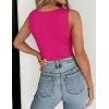 Zeagoo Womens Double Lined Crew Neck Tank Tops Cute Summer Sleeveless Workout Tops Basic Going Out Clothes 2026(Hot Pink)