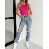 Zeagoo Womens Double Lined Crew Neck Tank Tops Cute Summer Sleeveless Workout Tops Basic Going Out Clothes 2026(Hot Pink)